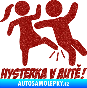 Samolepka Hysterka v autě pravá Ultra Metalic červená