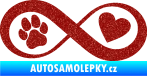 Samolepka Infinity 002 srdce a tlapka pravá Ultra Metalic červená
