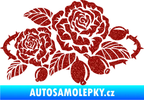 Samolepka Interiér 004 pravá růže šípková Ultra Metalic červená