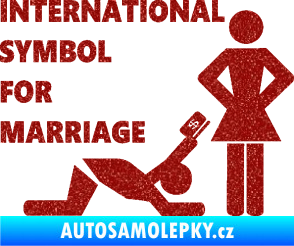 Samolepka International symbol for marriage Ultra Metalic červená
