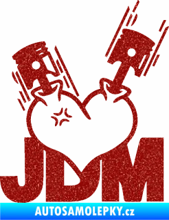 Samolepka JDM heart  Ultra Metalic červená