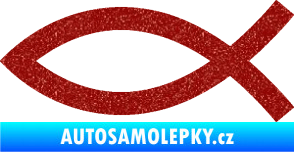 Samolepka Jesus rybička 002 křesťanský symbol Ultra Metalic červená