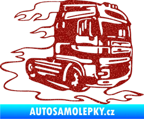Samolepka Kamion 003 pravá nákladní auto Ultra Metalic červená