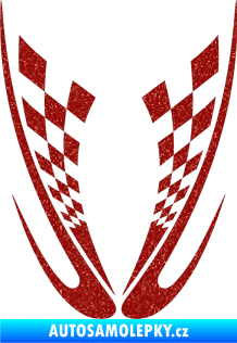 Samolepka Kapota 005 šachovnice Ultra Metalic červená