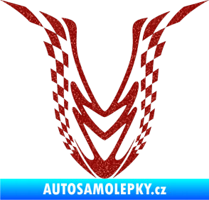 Samolepka Kapota 006 šachovnice Ultra Metalic červená