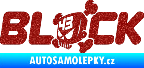 Samolepka Kenblock lebka s napisem Ultra Metalic červená