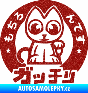 Samolepka Kočička lucky cat JDM 002  Ultra Metalic červená