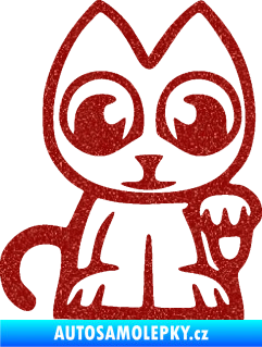Samolepka Kočička lucky cat JDM pravá Ultra Metalic červená