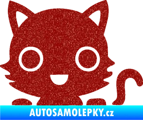 Samolepka Kočka 014 pravá kočka v autě Ultra Metalic červená