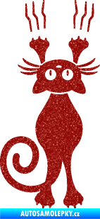 Samolepka Kočka 023 levá s drápanci Ultra Metalic červená