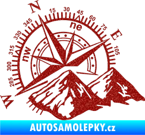 Samolepka Kompas 002 levá hory Ultra Metalic červená