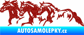 Samolepka Koníci 004 levá stádo Ultra Metalic červená