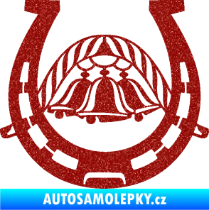 Samolepka Koňská podkova 005 se zvonečky Ultra Metalic červená