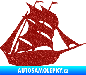 Samolepka Koráb 001 pravá Ultra Metalic červená