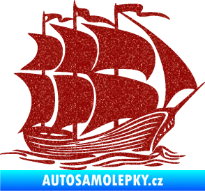 Samolepka Koráb 002 pravá Ultra Metalic červená