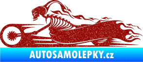 Samolepka Kostra na motorce s plameny levá Ultra Metalic červená