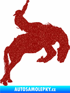 Samolepka Kovboj 001 pravá rodeo na koni Ultra Metalic červená