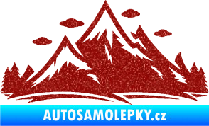 Samolepka Krajina hory 002 pravá Ultra Metalic červená