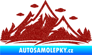Samolepka Krajina hory 002 levá Ultra Metalic červená