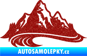 Samolepka Krajina hory 008 levá Ultra Metalic červená