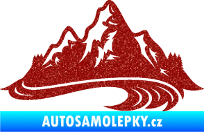 Samolepka Krajina hory 008 pravá Ultra Metalic červená