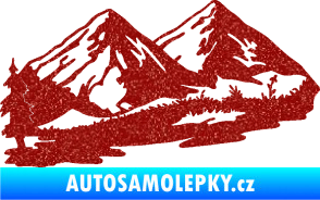 Samolepka Krajina hory 012 levá Ultra Metalic červená