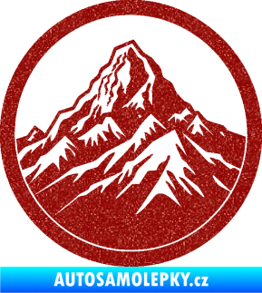Samolepka Krajina hory 041 pravá v kruhu Ultra Metalic červená