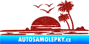 Samolepka Krajina moře 001 pravá karavan na cestách Ultra Metalic červená