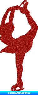 Samolepka Krasobruslení 003 levá krasobruslařka Ultra Metalic červená