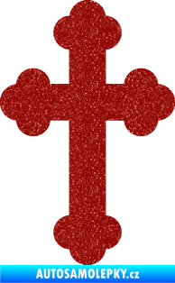 Samolepka Křesťanský kříž 001 Ultra Metalic červená