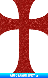 Samolepka Křesťanský kříž 002 Ultra Metalic červená