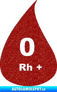 Samolepka Krevní skupina 0 Rh+ kapka Ultra Metalic červená