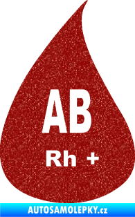 Samolepka Krevní skupina AB Rh+ kapka Ultra Metalic červená