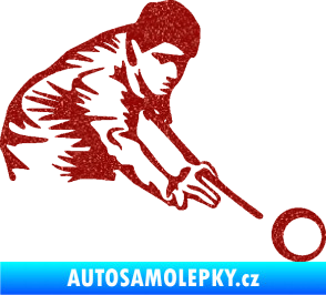 Samolepka Kulečník 001 pravá hráč s tágem Ultra Metalic červená