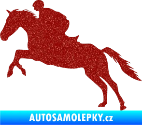 Samolepka Kůň 019 levá jezdec v sedle Ultra Metalic červená