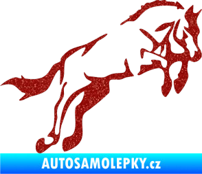 Samolepka Kůň 025 pravá skok Ultra Metalic červená