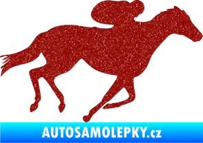 Samolepka Kůň 027 pravá závodí s jezdcem Ultra Metalic červená