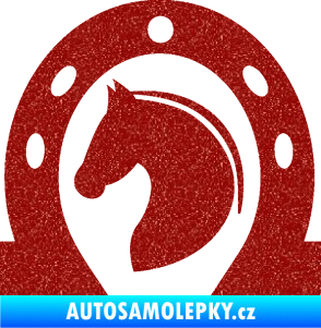 Samolepka Kůň 034 levá podkova Ultra Metalic červená