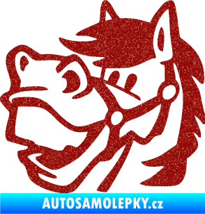 Samolepka Kůň 041 levá veselý Ultra Metalic červená