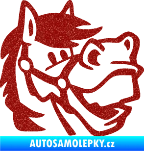 Samolepka Kůň 041 pravá veselý  Ultra Metalic červená