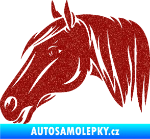 Samolepka Kůň 065 levá hlava s hřívou Ultra Metalic červená