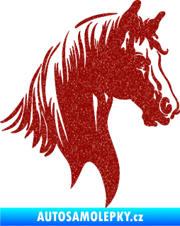 Samolepka Kůň 066 pravá hlava s hřívou Ultra Metalic červená
