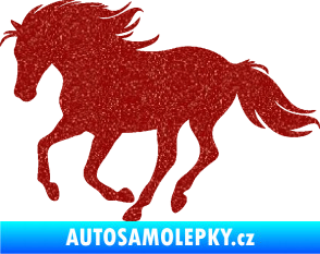 Samolepka Kůň 071 levá běžící Ultra Metalic červená