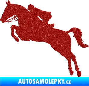 Samolepka Kůň 076 levá parkur Ultra Metalic červená