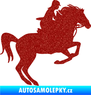 Samolepka Kůň 091 pravá skok Ultra Metalic červená