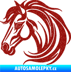 Samolepka Kůň 103 levá hlava Ultra Metalic červená