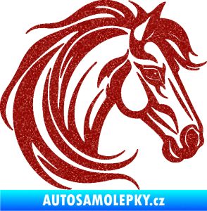 Samolepka Kůň 103 pravá hlava Ultra Metalic červená