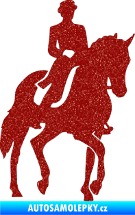 Samolepka Kůň drezura pravá Ultra Metalic červená