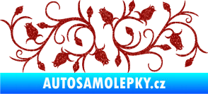 Samolepka Květina dekor 010 pravá růžičky Ultra Metalic červená