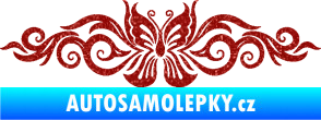 Samolepka Květina dekor 017 motýl Ultra Metalic červená